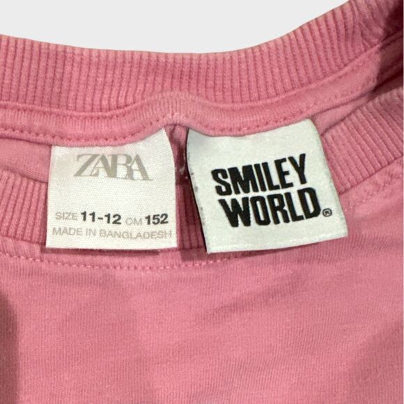 Zara x SmileyWorld™ Pink Long-Sleeve Tee - SZ 11/12 EUC - Picture 3 of 3